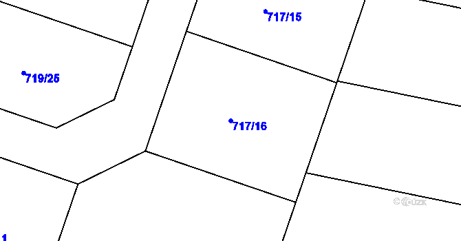 Parcela st. 717/16 v KÚ Domaželice, Katastrální mapa