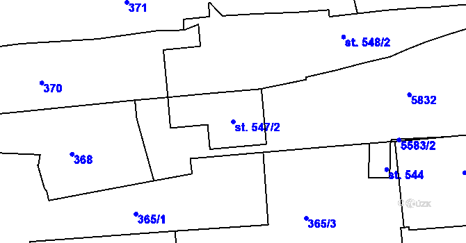 Parcela st. 547/2 v KÚ Domažlice, Katastrální mapa