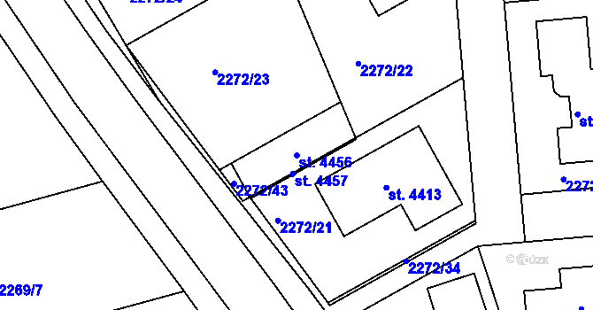 Parcela st. 4456 v KÚ Domažlice, Katastrální mapa