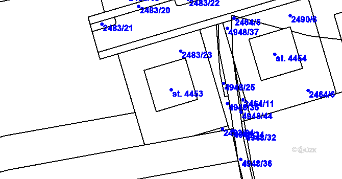 Parcela st. 4453 v KÚ Domažlice, Katastrální mapa