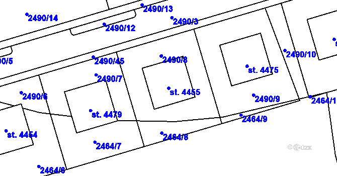 Parcela st. 4455 v KÚ Domažlice, Katastrální mapa