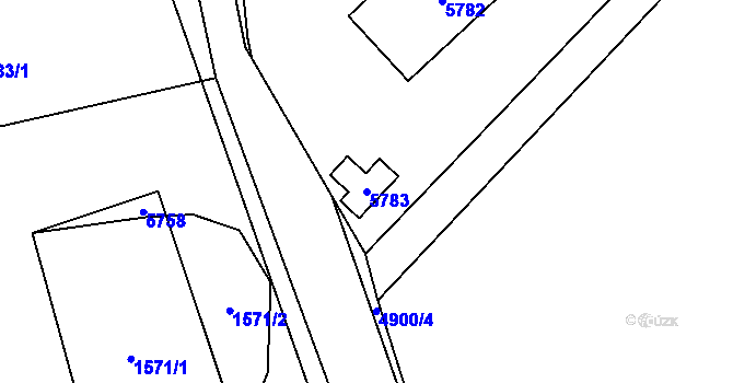 Parcela st. 5783 v KÚ Domažlice, Katastrální mapa