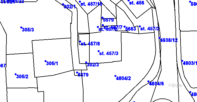 Parcela st. 457/3 v KÚ Domažlice, Katastrální mapa