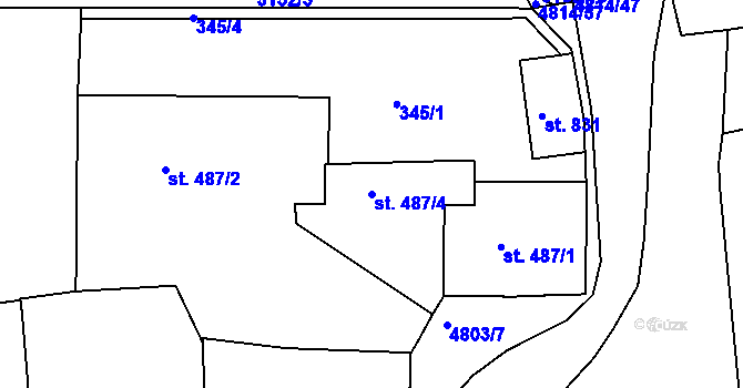Parcela st. 487/4 v KÚ Domažlice, Katastrální mapa