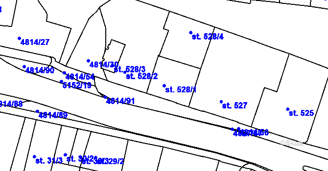 Parcela st. 528/1 v KÚ Domažlice, Katastrální mapa