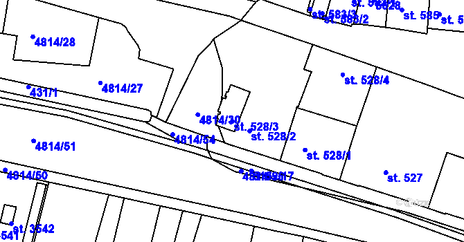 Parcela st. 528/3 v KÚ Domažlice, Katastrální mapa