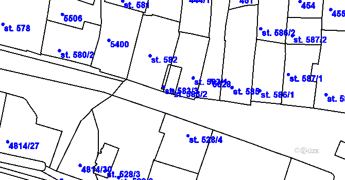 Parcela st. 583/2 v KÚ Domažlice, Katastrální mapa