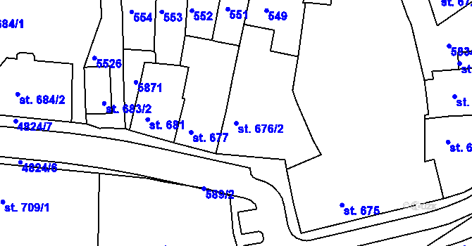 Parcela st. 676/2 v KÚ Domažlice, Katastrální mapa