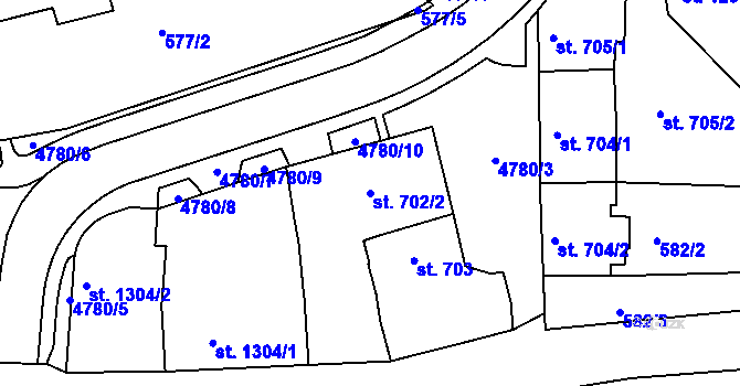 Parcela st. 702/2 v KÚ Domažlice, Katastrální mapa