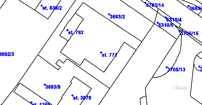 Parcela st. 771 v KÚ Domažlice, Katastrální mapa