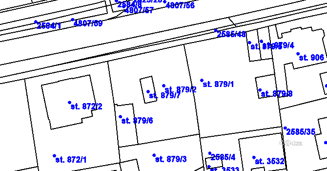 Parcela st. 879/2 v KÚ Domažlice, Katastrální mapa