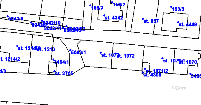 Parcela st. 1073 v KÚ Domažlice, Katastrální mapa