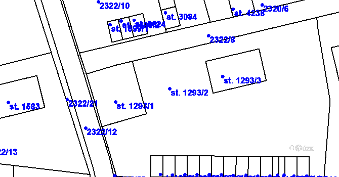 Parcela st. 1293/2 v KÚ Domažlice, Katastrální mapa