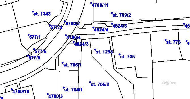 Parcela st. 1295 v KÚ Domažlice, Katastrální mapa