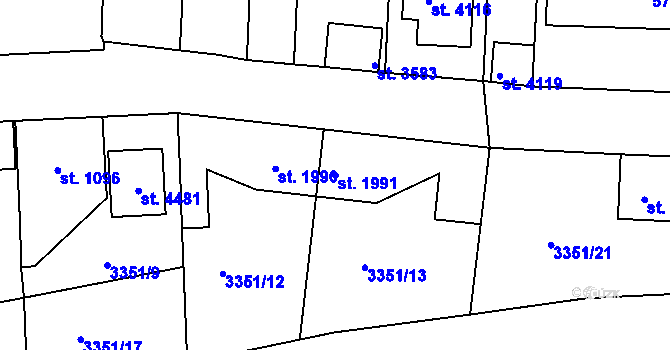 Parcela st. 1991 v KÚ Domažlice, Katastrální mapa