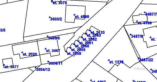 Parcela st. 2061 v KÚ Domažlice, Katastrální mapa