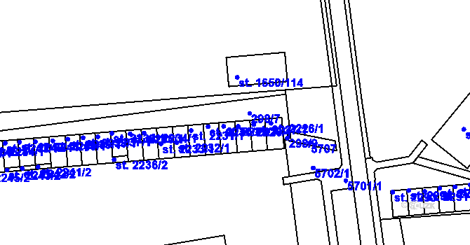Parcela st. 2228/1 v KÚ Domažlice, Katastrální mapa