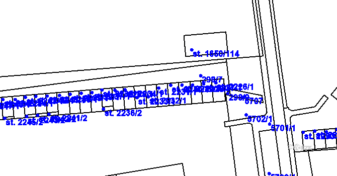 Parcela st. 2230/1 v KÚ Domažlice, Katastrální mapa