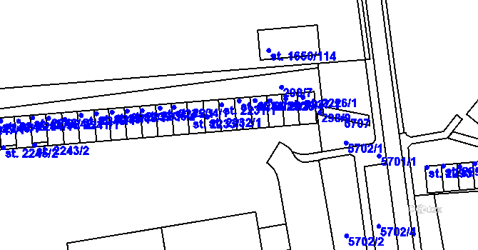 Parcela st. 2230/2 v KÚ Domažlice, Katastrální mapa