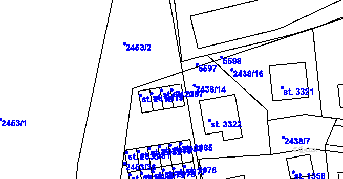 Parcela st. 2397 v KÚ Domažlice, Katastrální mapa