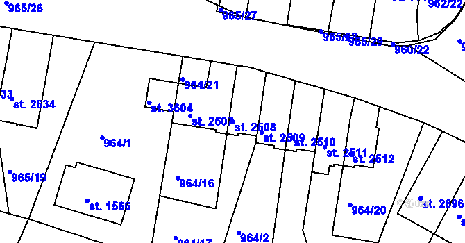 Parcela st. 2508 v KÚ Domažlice, Katastrální mapa