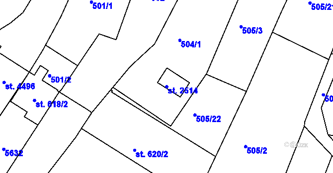 Parcela st. 2514 v KÚ Domažlice, Katastrální mapa