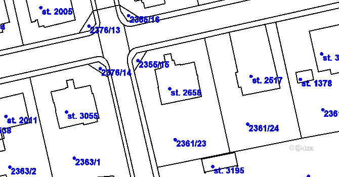 Parcela st. 2658 v KÚ Domažlice, Katastrální mapa