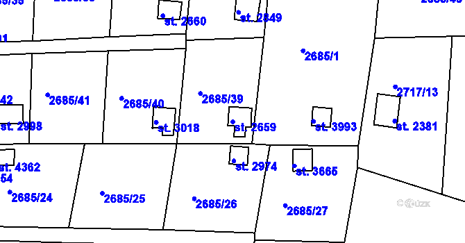 Parcela st. 2659 v KÚ Domažlice, Katastrální mapa