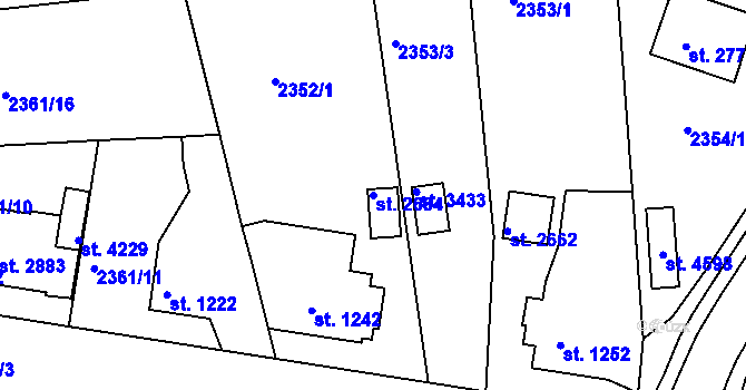 Parcela st. 2684 v KÚ Domažlice, Katastrální mapa