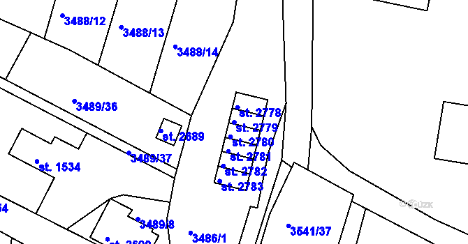 Parcela st. 2779 v KÚ Domažlice, Katastrální mapa