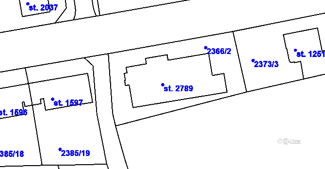 Parcela st. 2789 v KÚ Domažlice, Katastrální mapa