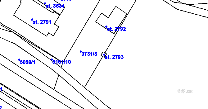 Parcela st. 2793 v KÚ Domažlice, Katastrální mapa