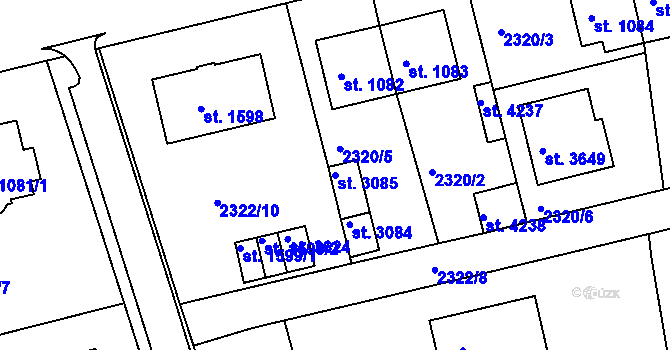 Parcela st. 3085 v KÚ Domažlice, Katastrální mapa
