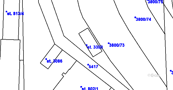 Parcela st. 3350 v KÚ Domažlice, Katastrální mapa