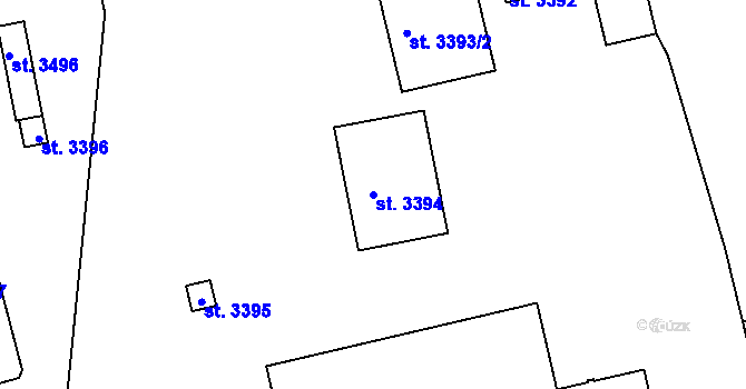Parcela st. 3394 v KÚ Domažlice, Katastrální mapa