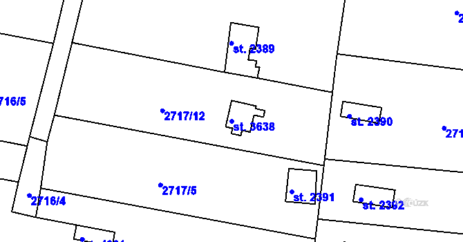 Parcela st. 3638 v KÚ Domažlice, Katastrální mapa
