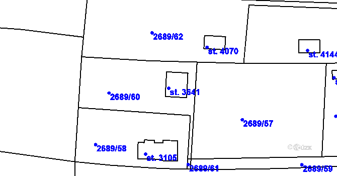 Parcela st. 3641 v KÚ Domažlice, Katastrální mapa