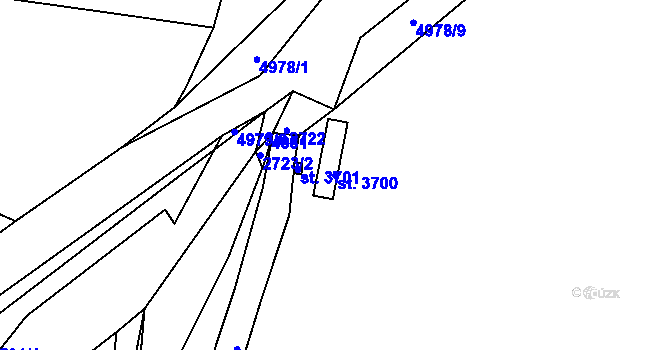 Parcela st. 3700 v KÚ Domažlice, Katastrální mapa