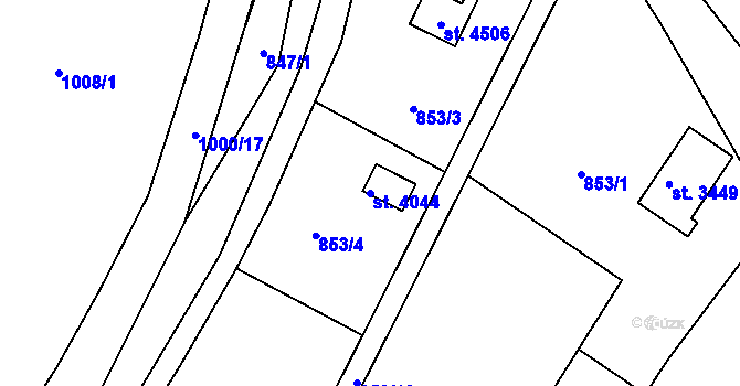 Parcela st. 4044 v KÚ Domažlice, Katastrální mapa