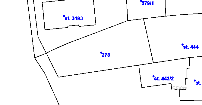 Parcela st. 278 v KÚ Domažlice, Katastrální mapa