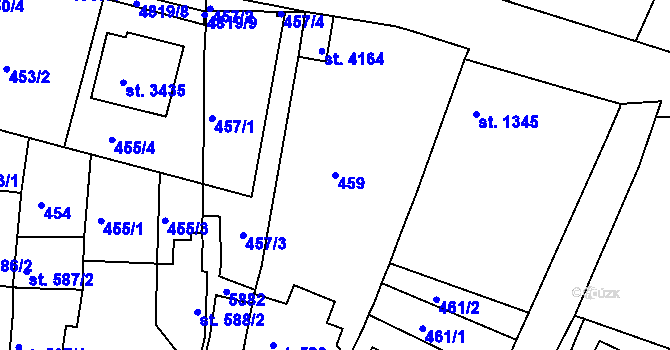 Parcela st. 459 v KÚ Domažlice, Katastrální mapa