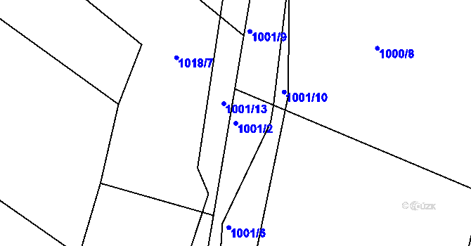 Parcela st. 1001/2 v KÚ Domažlice, Katastrální mapa