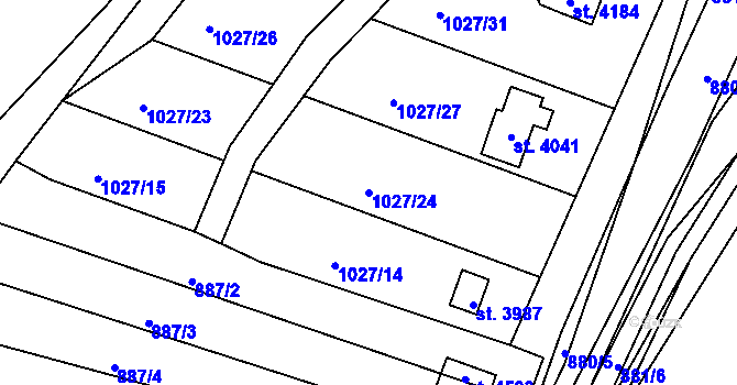 Parcela st. 1027/24 v KÚ Domažlice, Katastrální mapa