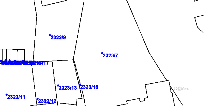 Parcela st. 2323/7 v KÚ Domažlice, Katastrální mapa