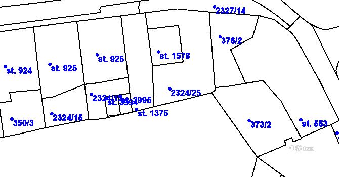 Parcela st. 2324/25 v KÚ Domažlice, Katastrální mapa