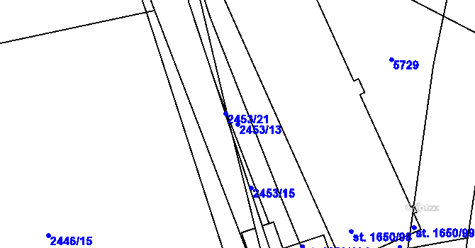 Parcela st. 2453/13 v KÚ Domažlice, Katastrální mapa