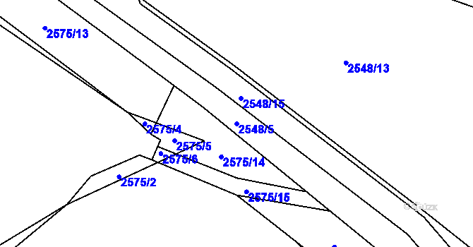 Parcela st. 2548/5 v KÚ Domažlice, Katastrální mapa