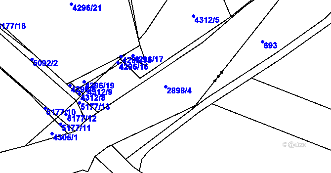 Parcela st. 2898/4 v KÚ Domažlice, Katastrální mapa