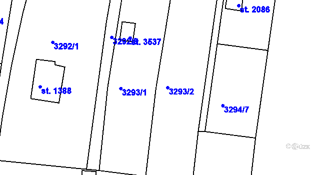 Parcela st. 3293/2 v KÚ Domažlice, Katastrální mapa