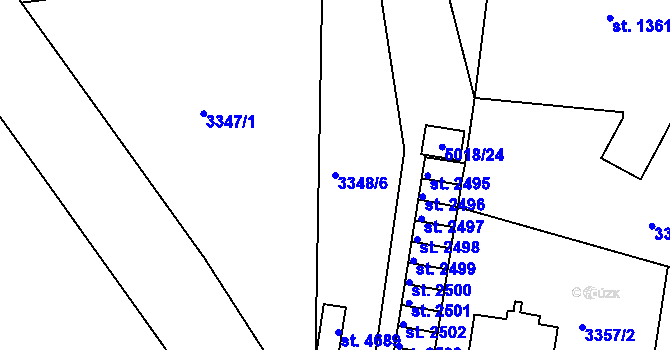 Parcela st. 3348/6 v KÚ Domažlice, Katastrální mapa